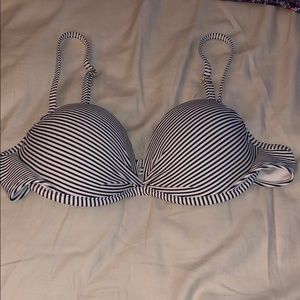 Navy striped bikini top